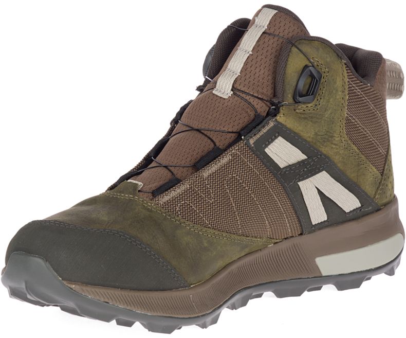 Merrell Zion Boa Mid GORE -TEX® Miesten Vaelluskengät Tummanoliivinvihreä | 41232M-2HD