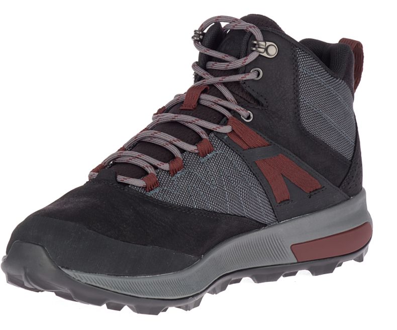 Merrell Zion Mid Vedenpitävät Miesten Vaelluskengät Mustat | 40759M-2HB