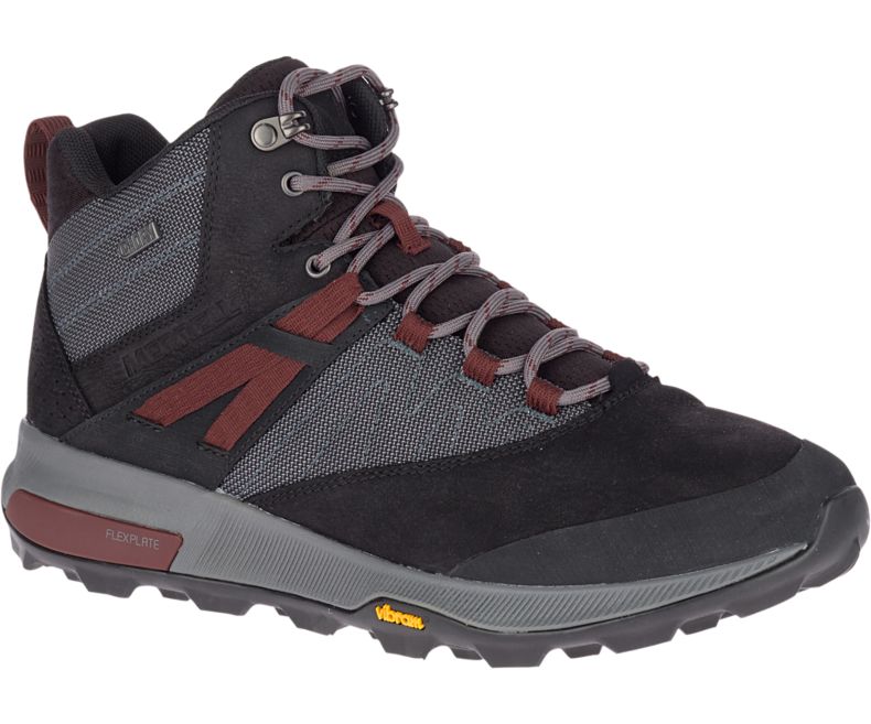 Merrell Zion Mid Vedenpitävät Miesten Vaelluskengät Mustat | 40759M-2HB