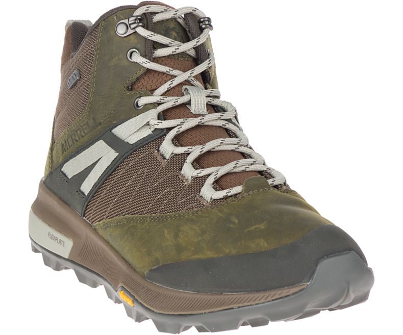 Merrell Zion Mid Vedenpitävät Miesten Vaelluskengät Tummanoliivinvihreä | 40759M-2WD