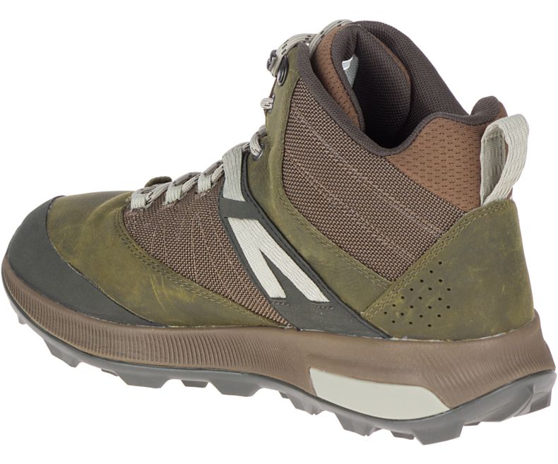 Merrell Zion Mid Vedenpitävät Miesten Vaelluskengät Tummanoliivinvihreä | 40759M-2WD