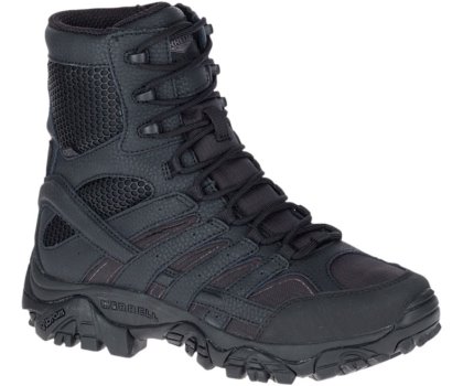 Merrell Moab 2 8" Tactical Vedenpitävät Boot Leveät Leveys Miesten Työsaappaat Mustat | 29992M-2WB