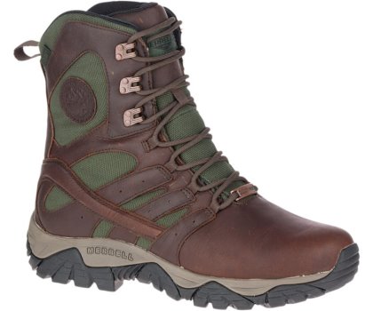 Merrell Moab Duluth 8" Vedenpitävät SR Työ Boot Miesten Työsaappaat Tummanruskea | 41717M-2WD