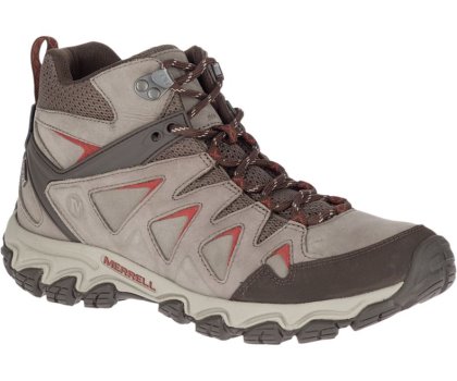 Merrell Pulsate 2 Mid Nahkaiset Vedenpitävät Miesten Vaelluskengät Beige Punainen | 36108M-2HB