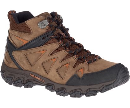 Merrell Pulsate 2 Mid Nahkaiset Vedenpitävät Leveät Leveys Miesten Vaelluskengät Tummanruskea | 36109M-2WD