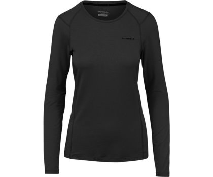 Merrell Tencel® Long Sleeve Tee with drirelease® Fabric Naisten Pitkähihaiset Paidat Mustat | 41281W-1LB